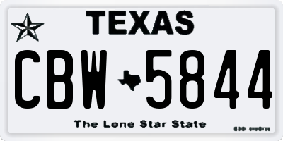 TX license plate CBW5844