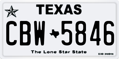 TX license plate CBW5846