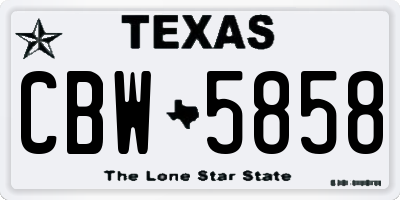 TX license plate CBW5858