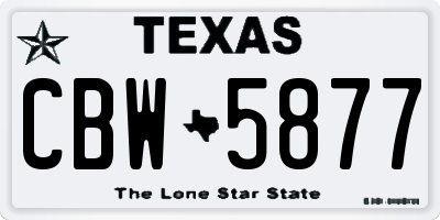 TX license plate CBW5877