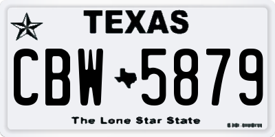 TX license plate CBW5879