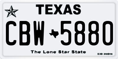 TX license plate CBW5880