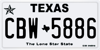 TX license plate CBW5886