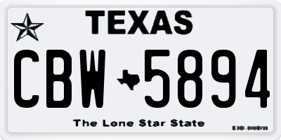 TX license plate CBW5894
