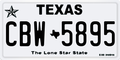 TX license plate CBW5895
