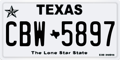TX license plate CBW5897