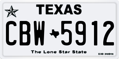 TX license plate CBW5912