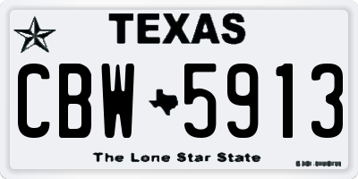 TX license plate CBW5913