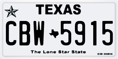 TX license plate CBW5915