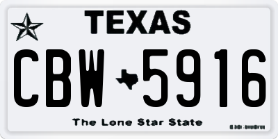 TX license plate CBW5916