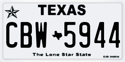 TX license plate CBW5944