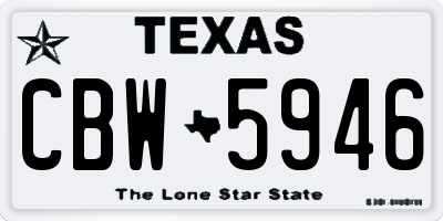 TX license plate CBW5946