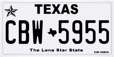 TX license plate CBW5955