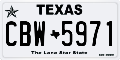 TX license plate CBW5971