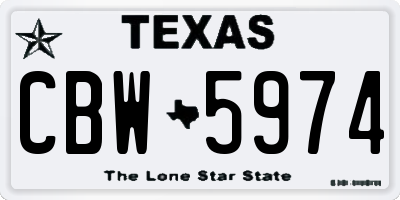TX license plate CBW5974