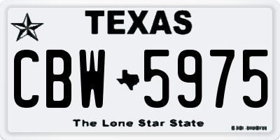 TX license plate CBW5975