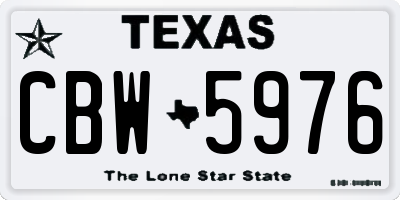 TX license plate CBW5976