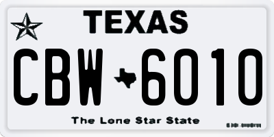 TX license plate CBW6010