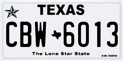 TX license plate CBW6013