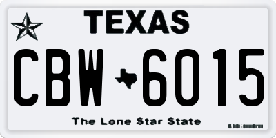 TX license plate CBW6015