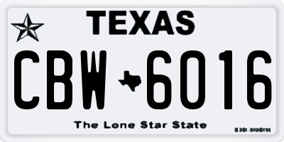 TX license plate CBW6016