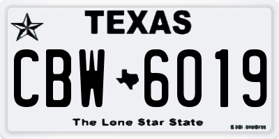 TX license plate CBW6019