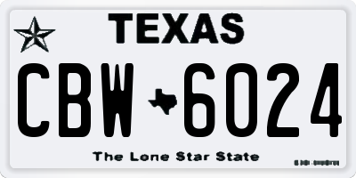 TX license plate CBW6024