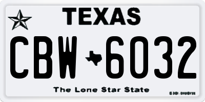 TX license plate CBW6032