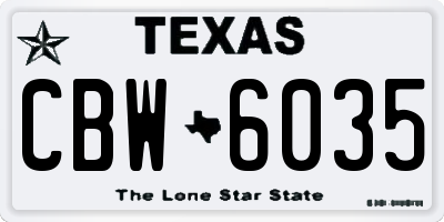 TX license plate CBW6035