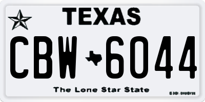 TX license plate CBW6044