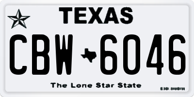 TX license plate CBW6046
