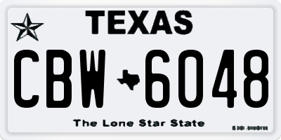 TX license plate CBW6048