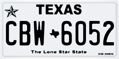 TX license plate CBW6052