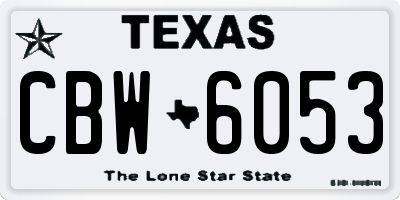 TX license plate CBW6053