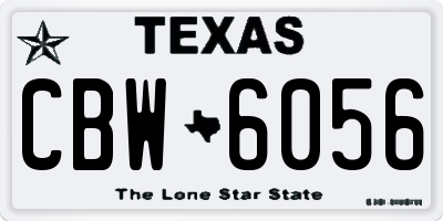 TX license plate CBW6056