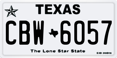 TX license plate CBW6057