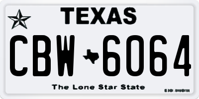 TX license plate CBW6064