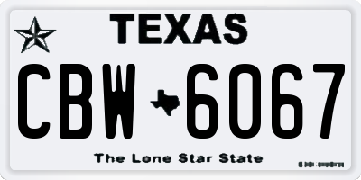TX license plate CBW6067