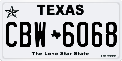 TX license plate CBW6068