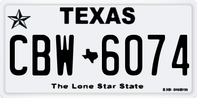 TX license plate CBW6074