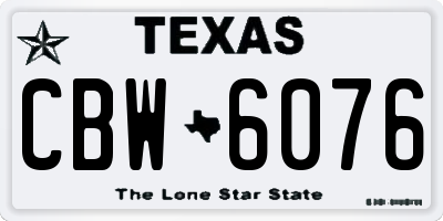 TX license plate CBW6076