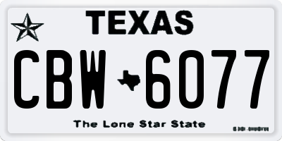 TX license plate CBW6077