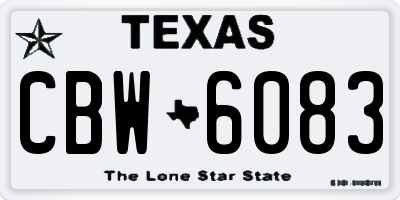 TX license plate CBW6083