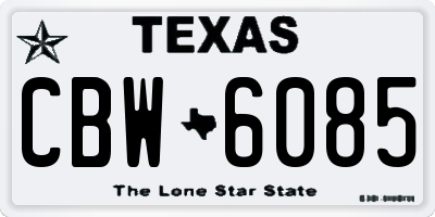 TX license plate CBW6085