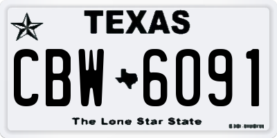 TX license plate CBW6091