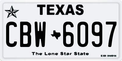 TX license plate CBW6097