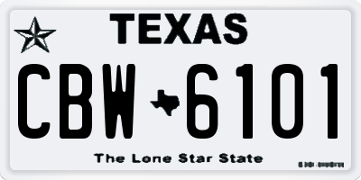 TX license plate CBW6101