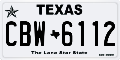 TX license plate CBW6112