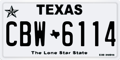 TX license plate CBW6114