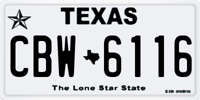 TX license plate CBW6116